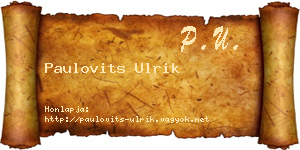 Paulovits Ulrik névjegykártya