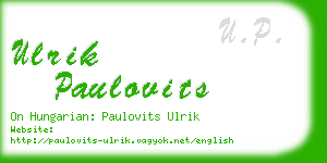 ulrik paulovits business card